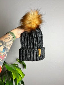 Harvest Beanie - Adult - Faux Fur Pom