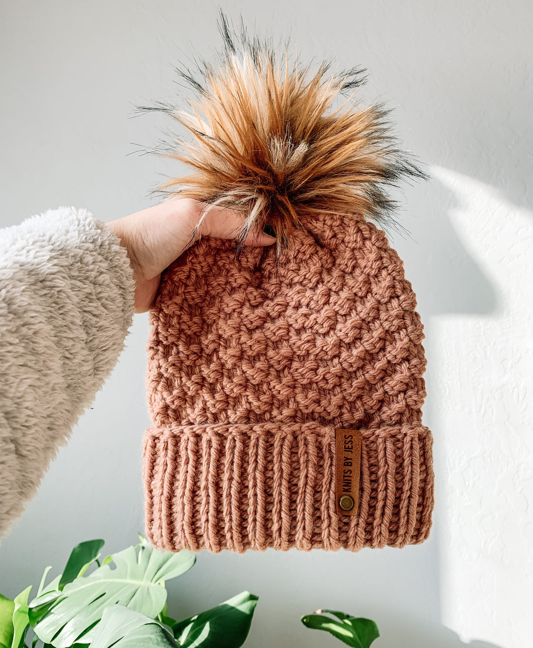 Madeline Beanie - Adult - Faux Fur Pom